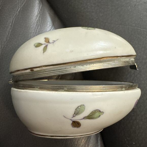 -FIGURINE VTG LEFTON Egg Shaped Trinket Box Made In Japan - Picture 5 of 11